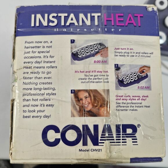 Conair Instant Heat Hairsetter 20 Flocked Curlers Hot Rollers 20 Clips CHV21 - Picture 7 of 7